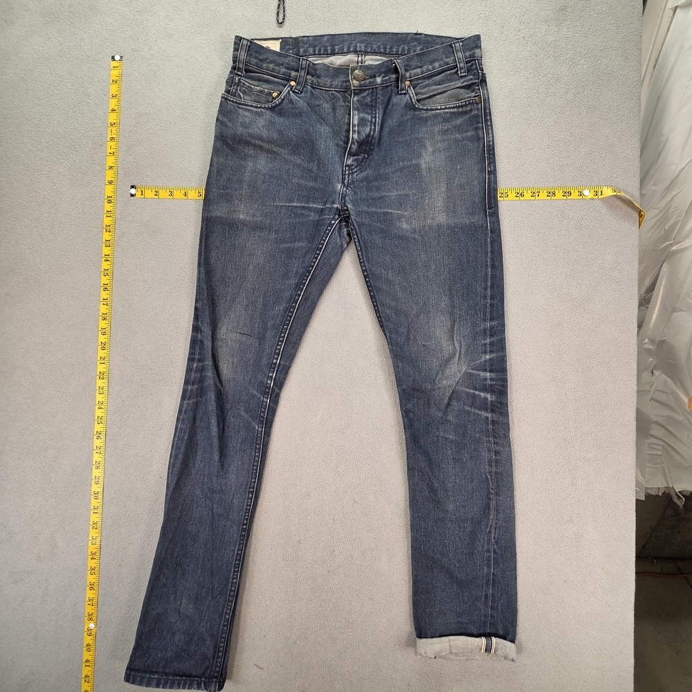 Han Jeans Mens Blue Japanese Selvedge Med Wash Slim Tapered Fits 32x30